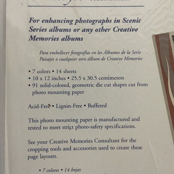 Creative Memories 10x12 Scenic Photo Mounting Paper Die Cut Shapes Scrapbooking - Picture 3 of 3